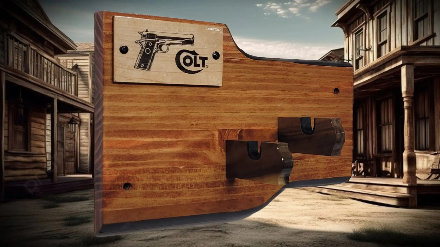 walkerwoodgifts Gun Display Rustic Knotty Pine 1911 Government Colt 45 Pistol Wall Mount Display Collectors Gift
