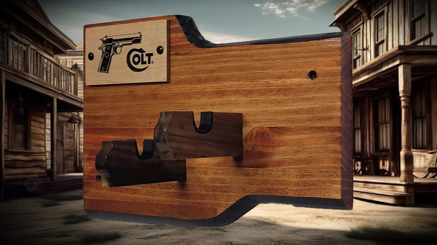 walkerwoodgifts Gun Display Rustic Knotty Pine 1911 Government Colt 45 Pistol Wall Mount Display Collectors Gift