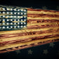 walkerwoodgifts Home & Garden Large 3 Place Handcrafted Rustic 48 Star American Flag Gun Rack Knotty Pine