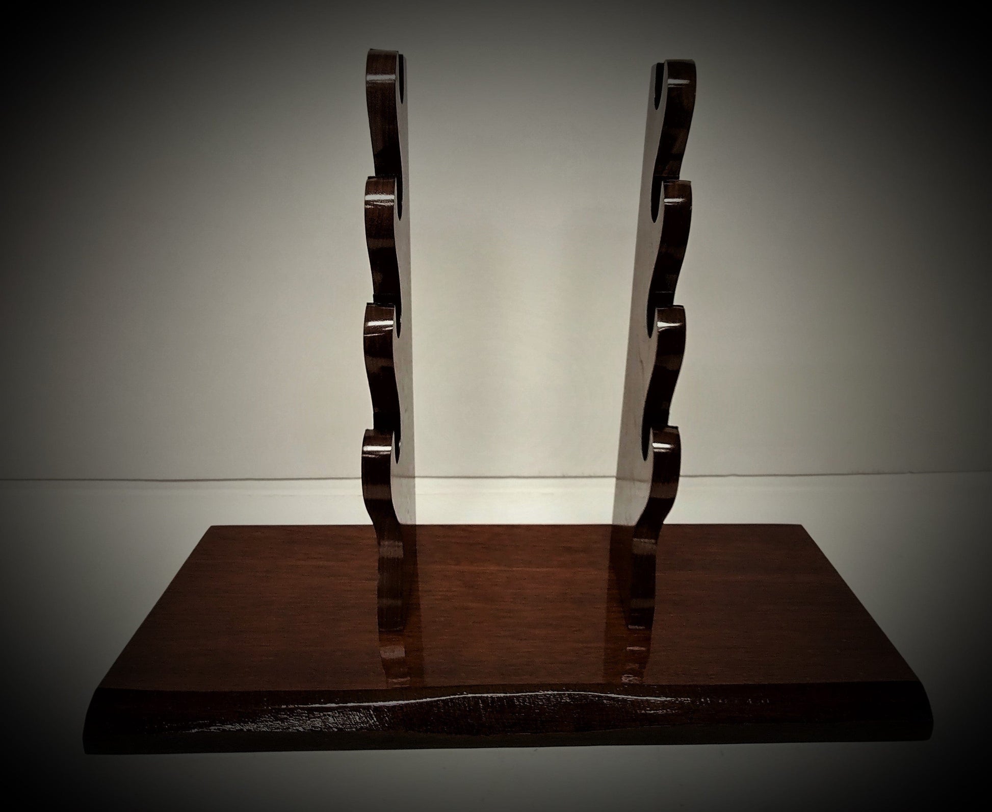 walkerwoodgifts Home & Garden Rustic 4 Tier Katana Sword Stand Solid Teak Base Wakizashi Tanto Mantel Desk Top Vintage Display Japanese Décor Gift Free Shipping