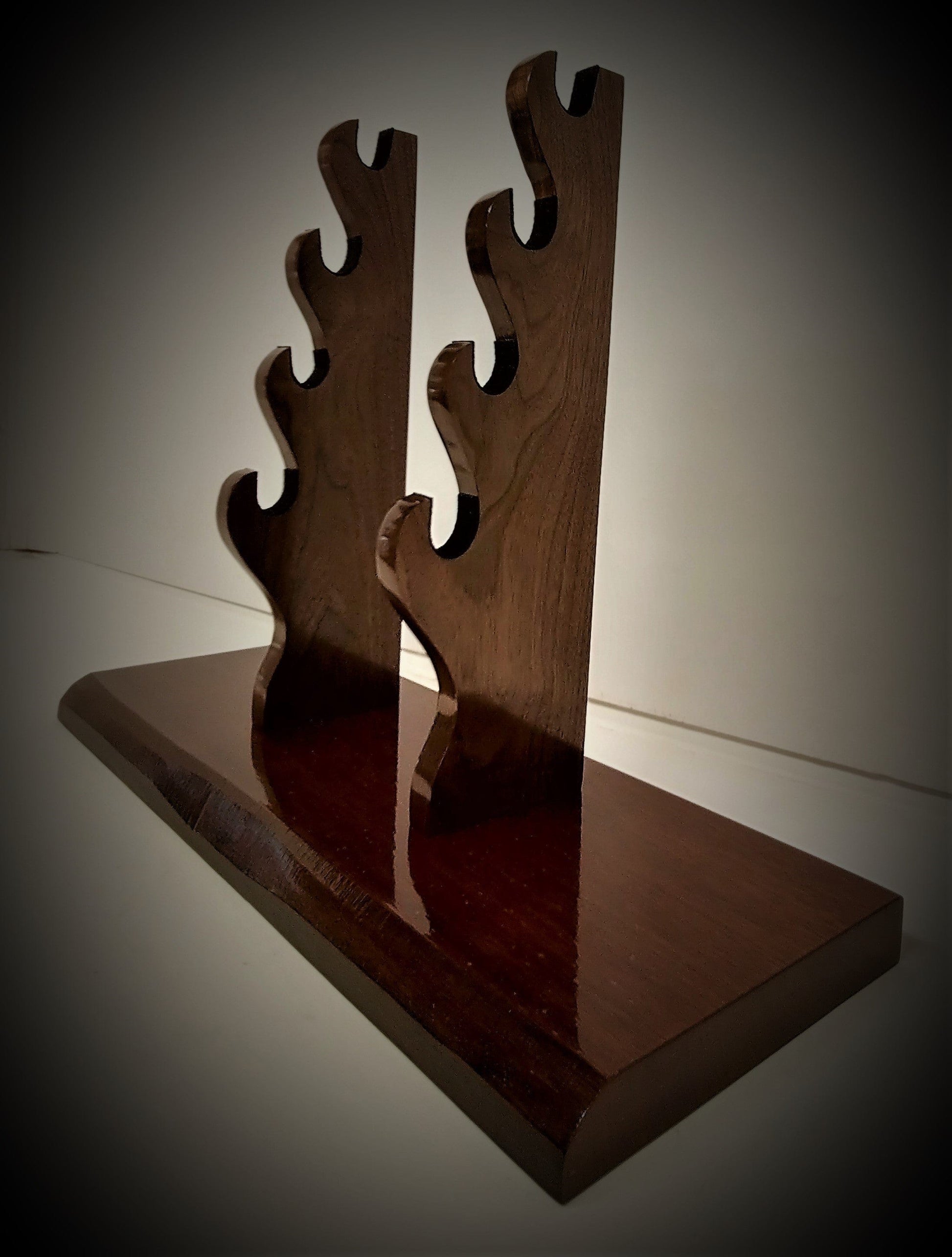 walkerwoodgifts Home & Garden Rustic 4 Tier Katana Sword Stand Solid Teak Base Wakizashi Tanto Mantel Desk Top Vintage Display Japanese Décor Gift Free Shipping