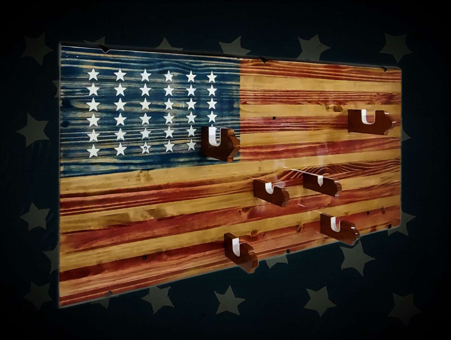 walkerwoodgifts Home & Garden Ultimate WWII 48 Star Rustic Old Glory Flag Wall Display Knotty Pine Patriotic Décor Gift FREE SHIPPING
