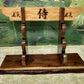 walkerwoodgifts sword display 3 Tier Rustic Live Edge Black Walnut Japanese Samurai Sword Display Stand Collectors Gift