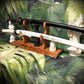 walkerwoodgifts sword display Beautiful Live Edge Cherry Sword Display 2 Tiers of Rustic Elegance for Samurai Enthusiasts