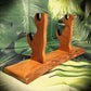walkerwoodgifts sword display Beautiful Live Edge Cherry Sword Display 2 Tiers of Rustic Elegance for Samurai Enthusiasts