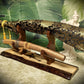 walkerwoodgifts sword display Beautiful Rustic Live Edge Walnut Katana Sword Display Stand Samurai Collectors Gift
