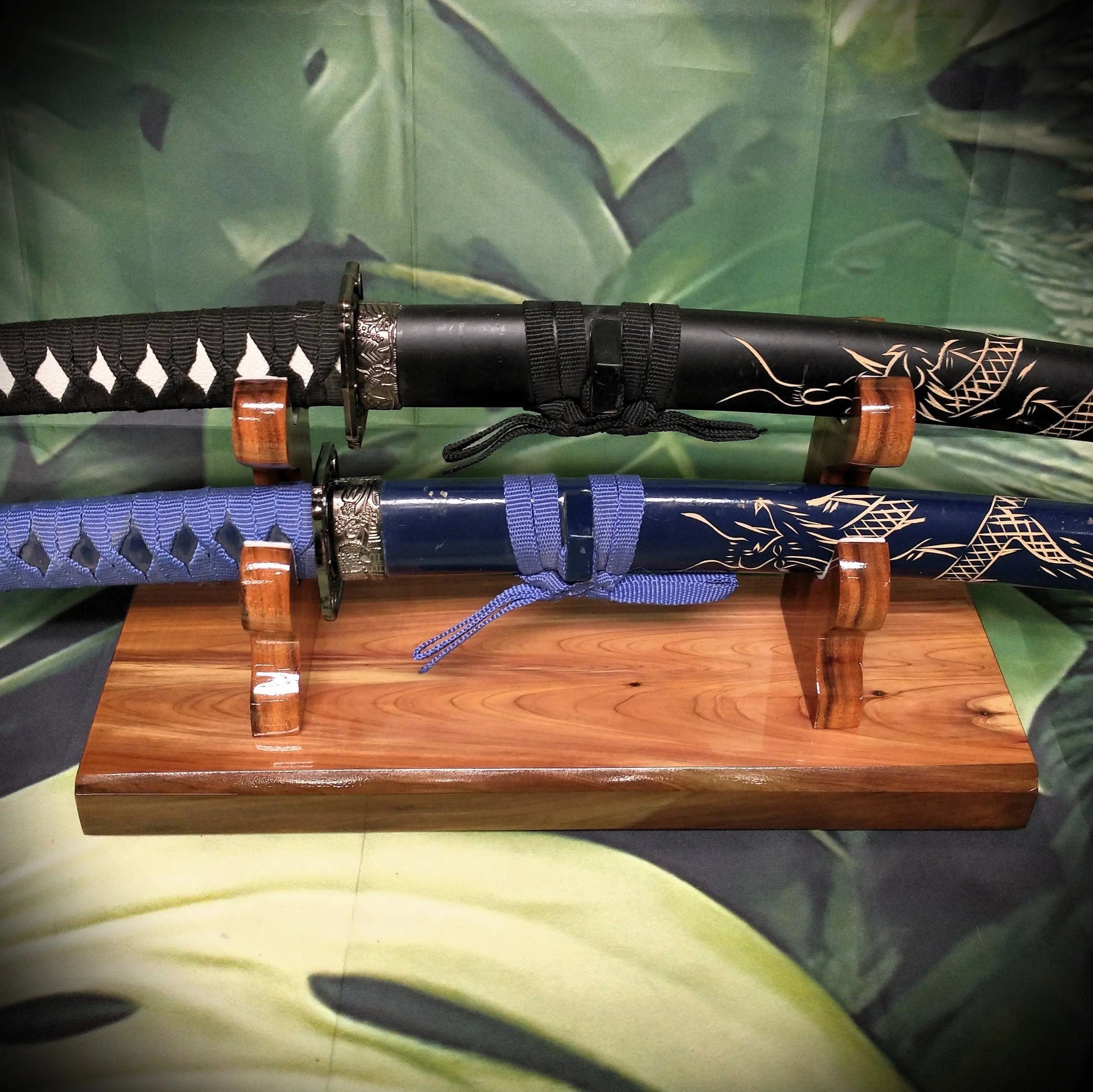 walkerwoodgifts sword display Beautiful Unique 2 Tier Red Cedar & Rosewood Sword Stand Display Collector Gift