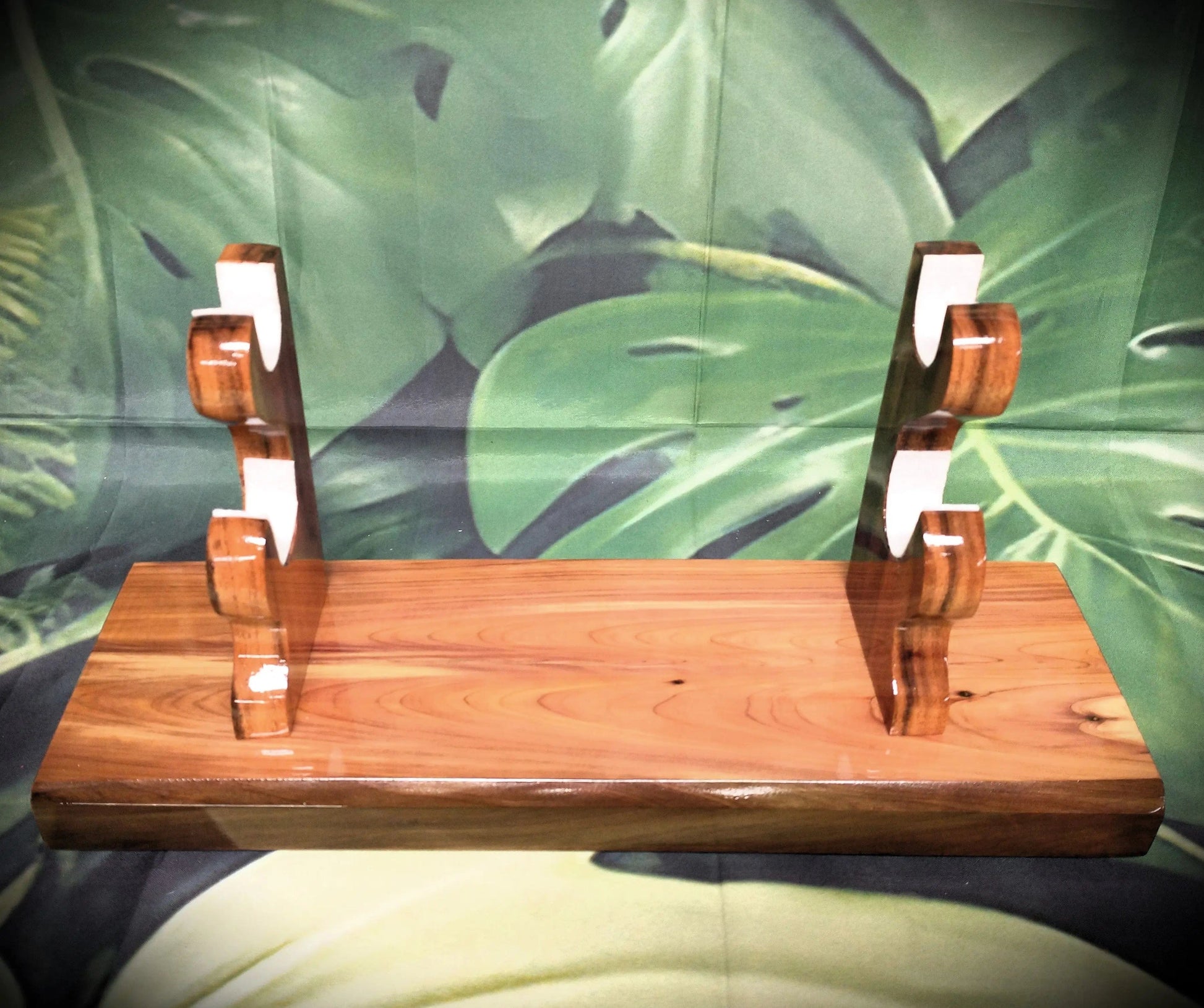 walkerwoodgifts sword display Beautiful Unique 2 Tier Red Cedar & Rosewood Sword Stand Display Collector Gift