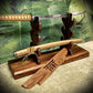 walkerwoodgifts sword display Exotic Double Sided 6 Tier Exotic Chechen Sword Stand Katana Wakizashi Tanto Sword Display Stand Japanese Samurai
