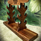 walkerwoodgifts sword display Exotic Double Sided 6 Tier Exotic Chechen Sword Stand Katana Wakizashi Tanto Sword Display Stand Japanese Samurai