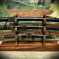 walkerwoodgifts sword display Exotic Double Sided 6 Tier Exotic Chechen Sword Stand Katana Wakizashi Tanto Sword Display Stand Japanese Samurai