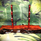 walkerwoodgifts sword display Exquisite 3-Tier Live Edge Figured Maple and Padauk Display Stand Japanese Samurai Sword Collectors Perfect Gift