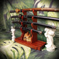 walkerwoodgifts sword display Handmade Beautiful Contoured Padauk Samurai Sword Stand 4-Tier Katana Display