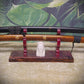 walkerwoodgifts sword display Live Edge Rustic 2 Tier Swamp Oak Purpleheart Kbar Samurai Military Display Gift (Copy)