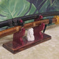 walkerwoodgifts sword display Live Edge Rustic 2 Tier Swamp Oak Purpleheart Kbar Samurai Military Display Gift (Copy)