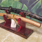 walkerwoodgifts sword display Live Edge Rustic 2 Tier Swamp Oak Purpleheart Kbar Samurai Military Display Gift (Copy)