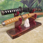 walkerwoodgifts sword display Live Edge Rustic 2 Tier Swamp Oak Purpleheart Kbar Samurai Military Display Gift (Copy)