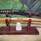 walkerwoodgifts sword display Live Edge Rustic 2 Tier Swamp Oak Purpleheart Kbar Samurai Military Display Gift (Copy)