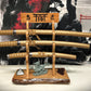 walkerwoodgifts sword display Live Edge Rustic 3 Tier Beautiful Cherry Japanese Samurai Sword Display Stand Collectors Gift