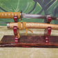 walkerwoodgifts sword display Live Edge Rustic Swamp Oak Purpleheart Blade & Sheath Kbar Samurai Military Display Gift