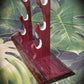 walkerwoodgifts sword display Rustic 3-Tier Live Edge Purple Swamp Oak & Purpleheart Samurai Katana Sword Display Great Gift