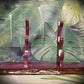 walkerwoodgifts sword display Rustic 3-Tier Live Edge Purple Swamp Oak & Purpleheart Samurai Katana Sword Display Great Gift