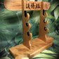 walkerwoodgifts sword display Rustic 3 Tier Quarter Sawn Black Cherry Japanese Samurai Sword Display Stand Collectors Gift