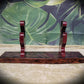 walkerwoodgifts sword display Rustic Live Edge 2 Tier Swamp Oak Purpleheart Kbar Samurai Military Display Gift