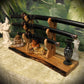 walkerwoodgifts sword display Rustic Live Edge 3 Tier Contoured Maple Japanese Samurai Sword Display Stand Collectors Gift