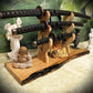 walkerwoodgifts sword display Rustic Live Edge 3 Tier Contoured Maple Japanese Samurai Sword Display Stand Collectors Gift