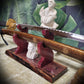 walkerwoodgifts sword display Rustic Live Edge Swamp Oak Purpleheart Blade & Sheath Kbar Samurai Military Display Gift