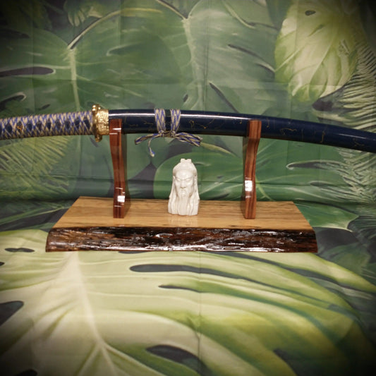 walkerwoodgifts sword display Rustic Live Edge Sword Stand: A Stunning Display of Swamp Oak and Rosewood Gift