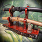 walkerwoodgifts sword display Stunning 2 Tier Live Edge Curly Maple & Padauk Samurai Sword Stand A Perfect Collectible Gift