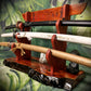 walkerwoodgifts sword display Stunning 3-Tier Live Edge Maple Padauk Bushido Code Display Stand Japanese Samurai Sword Collectors Perfect Gift