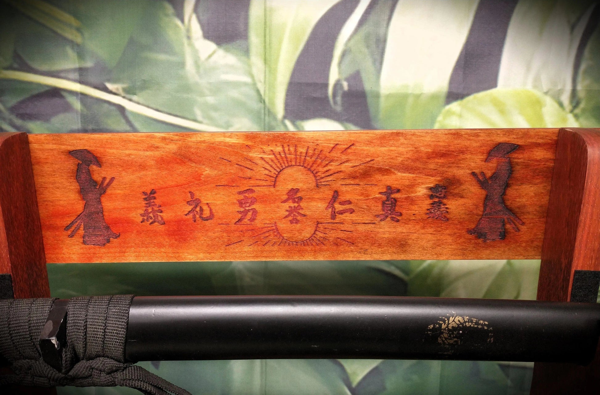 walkerwoodgifts sword display Stunning 3-Tier Live Edge Maple Padauk Bushido Code Display Stand Japanese Samurai Sword Collectors Perfect Gift