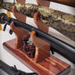walkerwoodgifts sword display Stunning Rustic 3 Tier Red Cedar Cherry Samurai Sword Display Stand Perfect Collectors Gift