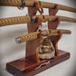 walkerwoodgifts sword display Stunning Rustic 3 Tier Red Cedar Cherry Samurai Sword Display Stand Perfect Collectors Gift