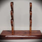 walkerwoodgifts sword display Stunning Rustic 3 Tier Red Cedar Cherry Samurai Sword Display Stand Perfect Collectors Gift