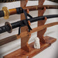 walkerwoodgifts sword display Stunning Rustic 4 Tier Red Cedar Cherry Samurai Sword Display Stand Perfect Collectors Gift