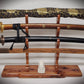walkerwoodgifts sword display Stunning Rustic 4 Tier Red Cedar Cherry Samurai Sword Display Stand Perfect Collectors Gift