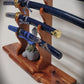 walkerwoodgifts sword display Stunning Rustic 4 Tier Red Cedar Cherry Samurai Sword Display Stand Perfect Collectors Gift