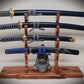 walkerwoodgifts sword display Stunning Rustic 4 Tier Red Cedar Cherry Samurai Sword Display Stand Perfect Collectors Gift