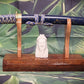 walkerwoodgifts sword display Traditional Minimalist Sword Stand: Stunning Aged Golden Teak and Rosewood Gift