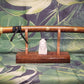 walkerwoodgifts sword display Traditional Minimalist Sword Stand: Stunning Aged Golden Teak and Rosewood Gift