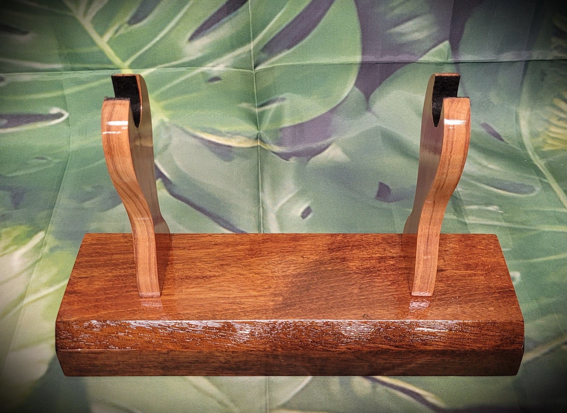 walkerwoodgifts sword display Traditional Minimalist Sword Stand: Stunning Aged Golden Teak and Rosewood Gift