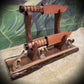 walkerwoodgifts sword display Unique 2 Tier Live Edge Walnut Wolf Display Stand Military Samurai Veteran Collectors