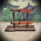 walkerwoodgifts sword display Unique 2 Tier Live Edge Walnut Wolf Display Stand Military Samurai Veteran Collectors