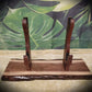 walkerwoodgifts sword display Unique 2 Tier Live Edge Walnut Wolf Display Stand Military Samurai Veteran Collectors