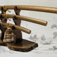 walkerwoodgifts sword display Unique Live Edge Walnut 3 Tier Display Stand Samurai Perfect Collectors Gift