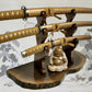 walkerwoodgifts sword display Unique Live Edge Walnut 3 Tier Display Stand Samurai Perfect Collectors Gift